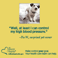 Well, at least I can control my high blood pressure.  Pia W, surprised pet owner.