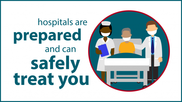Hospitals are prepared and can safely treat you.