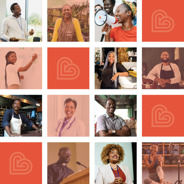 CAN Collage of photos of smiling Black men and women.