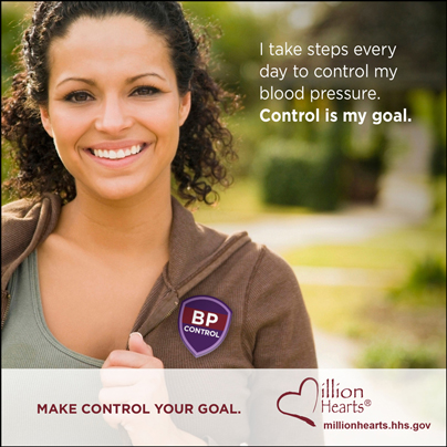 I take steps every day to control my blood pressure. Control is my goal.
